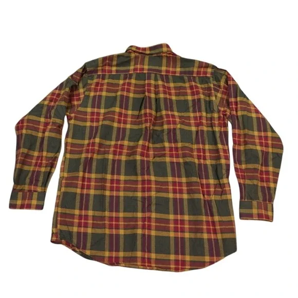 VTG Viyella Shirt Mens Large Red‎ Gold Hunting Tartan Wool Blend Plaid Button-Up - Picture 2 of 9